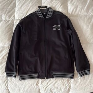 DKNY Black Bomber Jacket with Ribbed Details
